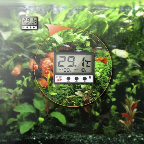 Thermomètre numérique LCD pour Aquarium, compteur de température de l'eau °C/°F, alarme haute/basse (1/5)