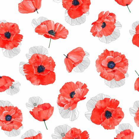 Nappe Toile cirée au mètre Coquelicot (1/2)