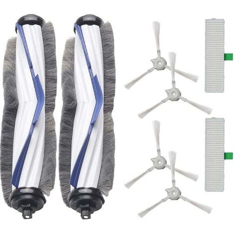 Set of 8 main side brushes for Explorer 60 RR7427 RR7447 robot vacuum cleaners, 2 main roller brushes, 2 filters (1/4)