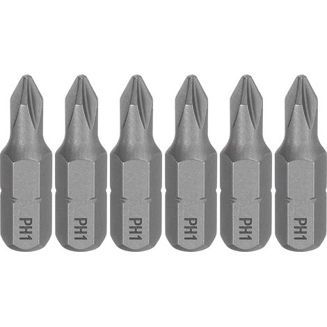 6pièces Embout de tournevis PH1 Queue hexagonale 1/4" (1/5)