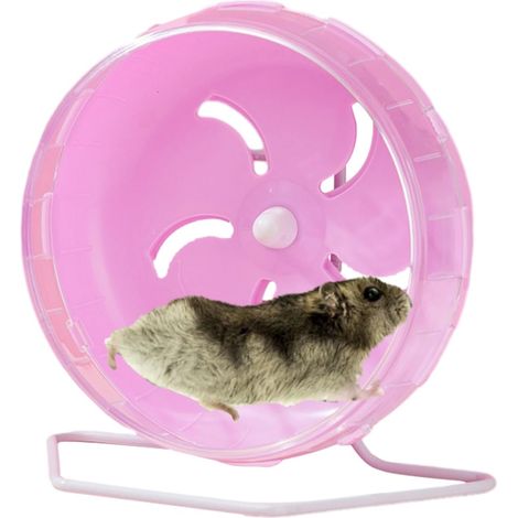 1 Roue pour hamster, Silencieuse 38,9 dB, Support réglable, PVC antidérapant, pour nains et ours dorés (1/5)