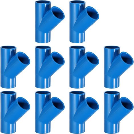 5 Pcs Raccord PVC Bleu 3 Voies 45 Degré 25mm ID Connecteurs PVC Coudes Raccords Tuyauterie en PVC, Connecteurs d'angle pour Meubles PVC pour Structures de Support de Jardin DIY (1/5)