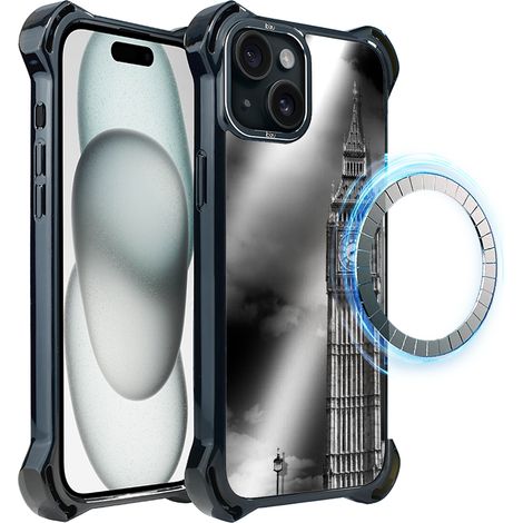 iPhone 15 Plus ibizu DropGuard Ultra Hülle mit MagSafe, Noir City, Big Ben (1/5)