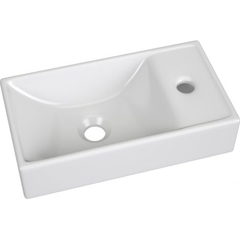 Vasque en céramique Vedea - 22 x 41 x 9 cm - Blanc - Livraison gratuite