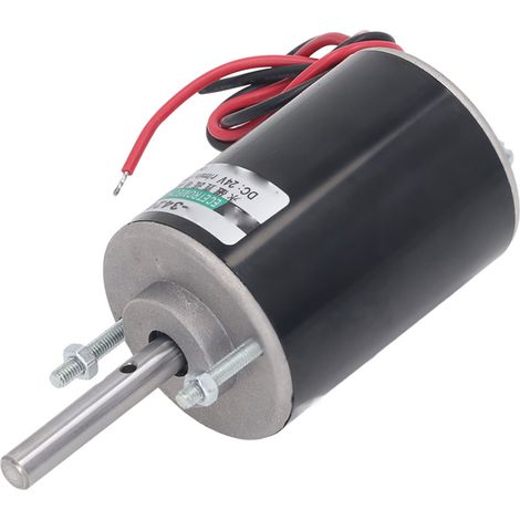 Moteur CC 24V à aimant permanent 30W 3420 haute vitesse 7000 tr/min noir, sens horaire/antihoraire, faible bruit, moteur électrique compact (1/5)