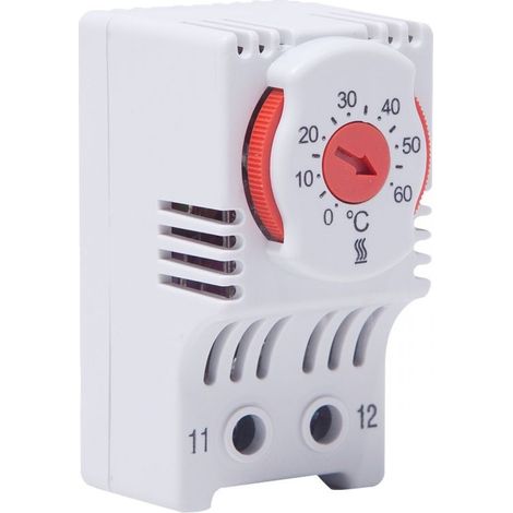 Thermostat d'armoire électrique - contact 1NC - Plage de température 0°C à 60°C