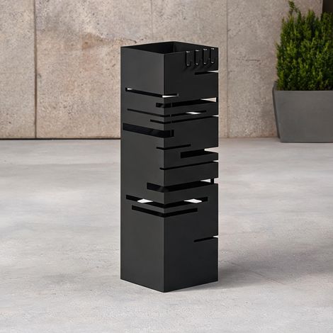 Console coloris noir en métal plastique 15,5 x 15,5 x 49 cm (1/5)