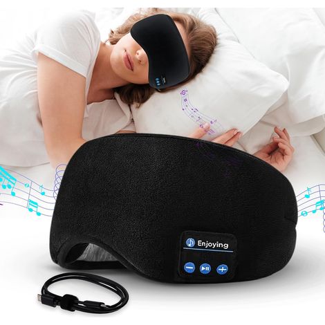 Casque de sommeil - Bandeau de sport rechargeable - Musique pour dormir - Bandeau de sport avec haut-parleurs stéréo pour l'exercice, la course, le yoga, les voyages et la relaxation - Musique (1/5)