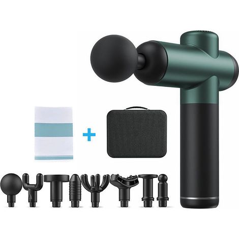 Massageur Percussion 1500mAh 99 Modes 8 Têtes Massage Corps Muscles Profonds Portable Vert (1/5)