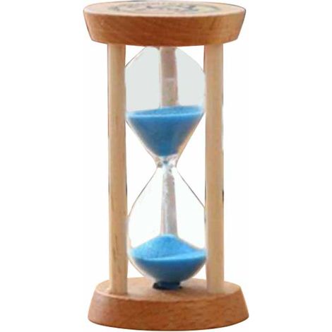 Sablier Coloré en Bois pour Temps 10/15/30 Min avec Sablon Haut Qualité et Borosilicate Glass - Idéal pour Cuisine, Jeux, Études et Autisme Kids - Dimensions 8x14 cm et Poids 430g