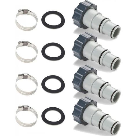 Adaptadores de repuesto para mangueras de piscina, compatibles con piscinas Intex, con interfaces de 1,5 y 1,25 pulgadas (paquete de 4). (1/5)