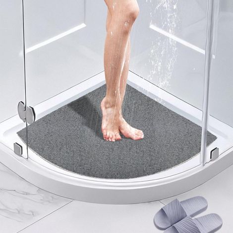Sollbry Tapis de Douche d'angle,Tapis de Bain Antidérapant Anti Moisissure 60 x 60 cm,Tapis de Douche pour Douche Intérieure Extérieure, Tapis de Bain，gris (1/5)