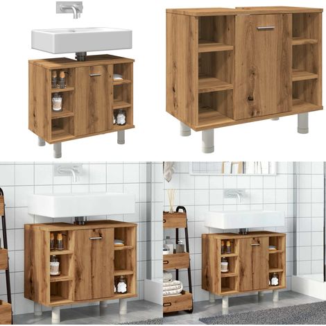 Armario de baño madera contrachapada roble artisan 60x32x53,5cm - Armario de baño madera contrachapada - Armario de baño roble