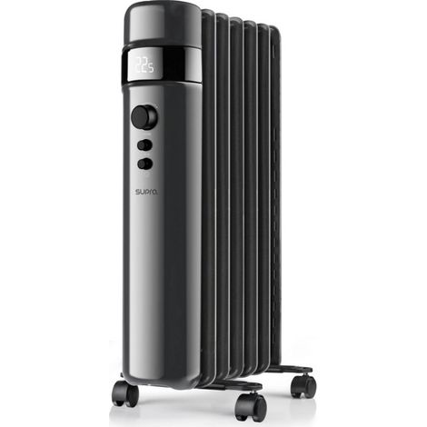 Supra – Radiateur bain d'huile 2500W noir pour 40m² – Écran numérique – Minuteur 1 à 24h – OREANOIR2500 (1/3)