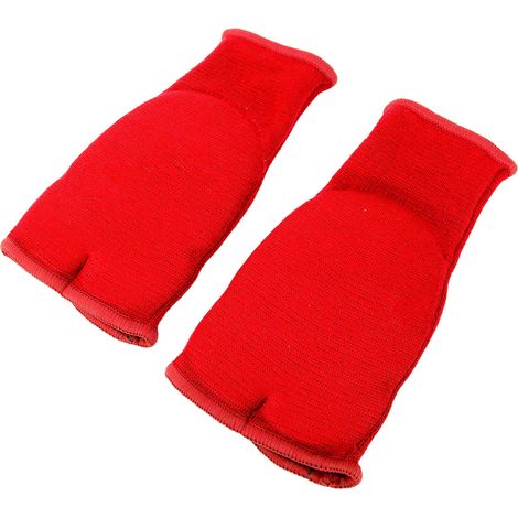 Gants de boxe, bandages en nylon gel antidérapants, demi-gants de boxe pour hommes et femmes, entraînement de kickboxing, rouge, taille M. (1/5)