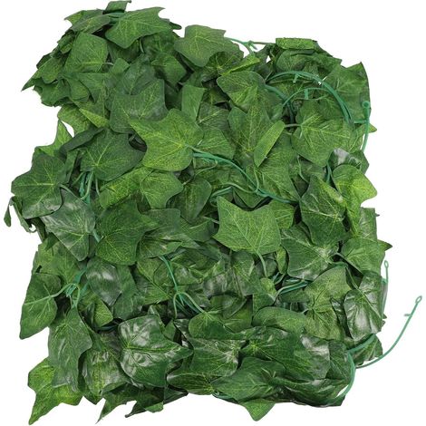 5pcs Vignes Artificielles en Rotin Vert Feuilles en Soie et Plastique, Décoration Suspendue pour Vitrine ou Pièce, Ornement Végétal Réaliste (1/5)
