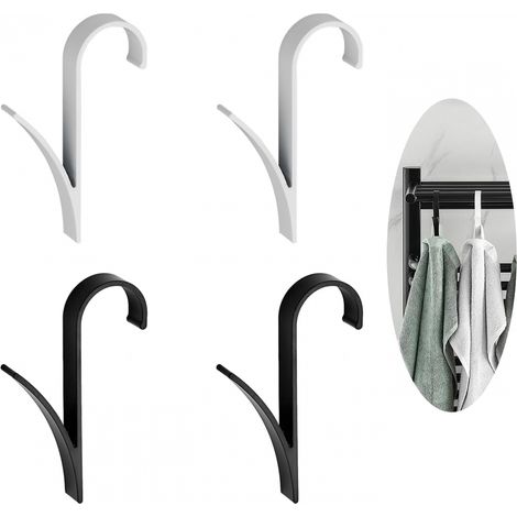Crochets radiateur aluminium 4 pièces pour serviettes salle bain (1/5)