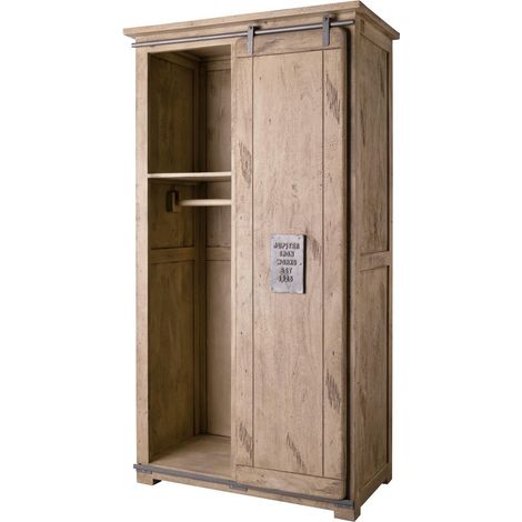RAILWAY 316 Armadio in legno di mango - laccato / whitewash 100x60x190
