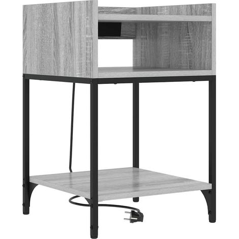 Maison Exclusive - Armadio da Notte con lo scaffale Grigio Sonoma 40 x 40 x 61 cm