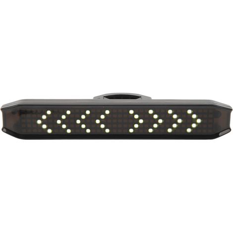 Gelbes Fahrradrücklicht mit LED-Anzeige, Bluetooth, USB-Ladeanschluss und wiederaufladbaren Blinkern. (1/5)