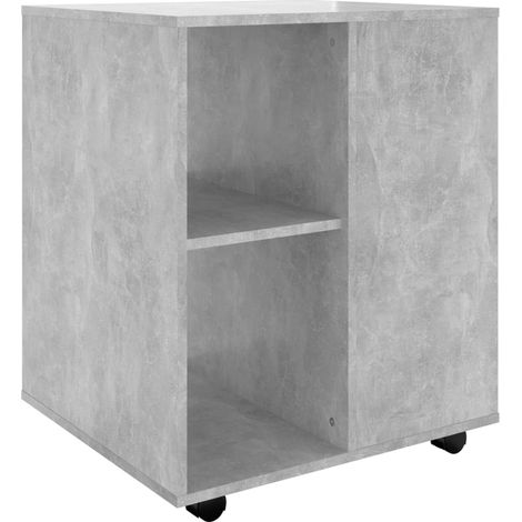 Armoire à roulettes Armoire de rangement Gris béton 60x53x72 cm Aggloméré 58152 (1/5)
