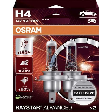 Lampada da fari H4 avanzata 2 pezzi alta luminosità