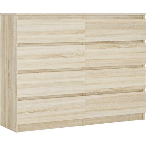 Cassettiera 8 cassetti : Rovere Sonoma, 120 x 39 x 101 cm (1/5)