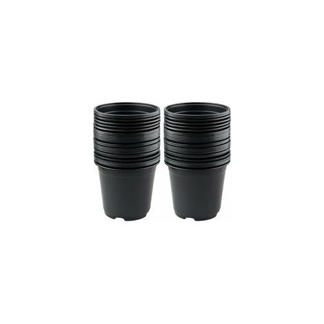 Lot de 50 Pots de Fleurs en Plastique Noir de 15 cm pour Plantes succulentes, légumes et boutures zhuoxuan (1/4)