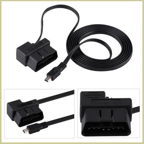 Câble Adaptateur OBD2 vers Mini USB, 180 cm, 16 Broches, Extension de Diagnostic pour Voitures OBDII EOBD (1/4)