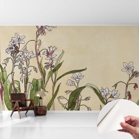 Fotomurale adesivo stickers - murali decorativo - soggiorno moderno - effetto realistico - Eleganza floreale 416x254 cm (1/5)