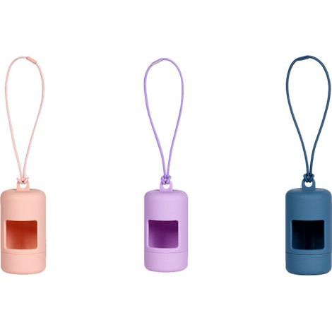 Lot de 3 porte-sacs à déjections canines à-Rose et bleu violet (1/5)