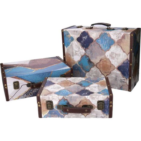 Valigia ecopelle 1-3 blu marocco rettangolare cm 40x14h30 (1/3)