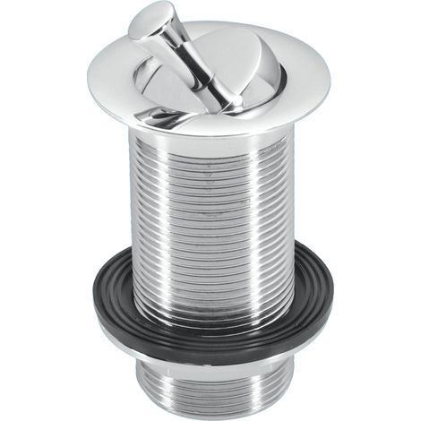 McAlpine BWU60SPH-CB 1.25" Chrome Plated Brass Basin Waste - Backnut Model: 60mm Flange x 3.5" Tail with Swivel Handle Plug (1/4)