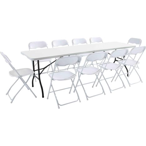 Ensemble table et 10 chaises pliantes de jardin (1/8)