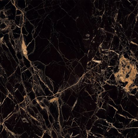 Belvit Bergamo Schwarz Gold Marmor Fliese Glanz 60x120cm