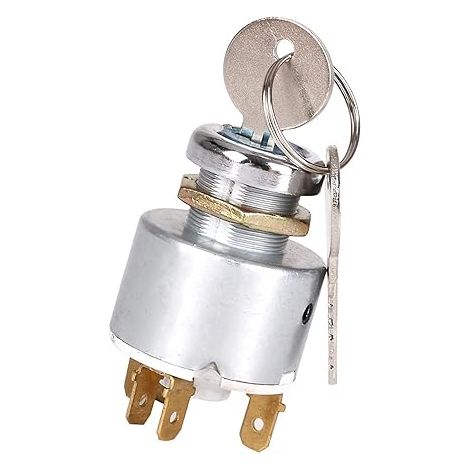 Ahlsen Interruptor de encendido, interruptor de arranque de motor universal de 12 V con llave adecuado para motocicletas, tractores, automóviles y barcos (1/5)