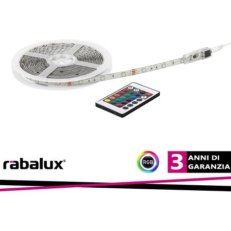 Striscia a LED 19W in plastica bianca IP44 B: 500 cm H: 0,2 cm Dimmabile con telecomando (1/3)