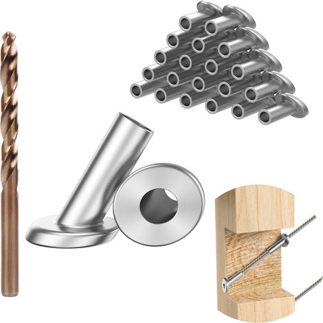 20 fundas protectoras para cables de escalera biseladas en ángulo de 25, 30 o 35 grados, kit de herrajes para cables de acero inoxidable T316 de 3,25 mm, fundas protectoras para postes de madera.