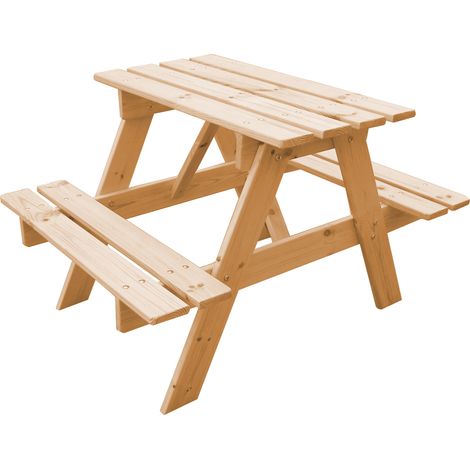 Tavolo da picnic per bambini in legno L81xL60xA50 cm - Gruppo Tavolo con panche- Timbela M012-1 (1/7)