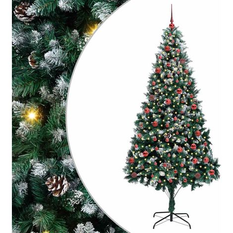 Sapin de Noël，Arbre de Noël artificiel Vert 210 cm PVC, Acier et Plastique CFW14673 (1/5)