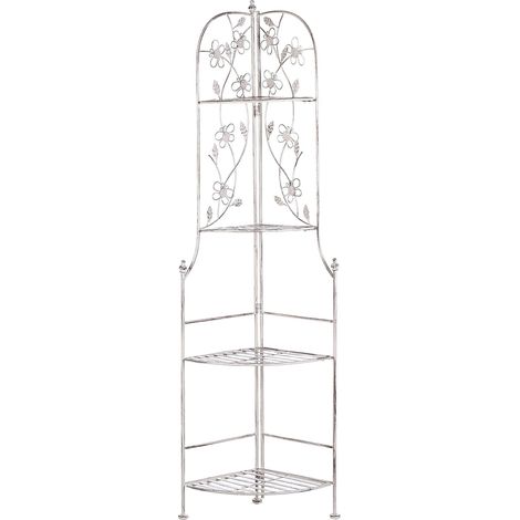 Eckregal BIELLA Metall 158 cm 35 cm Weiß