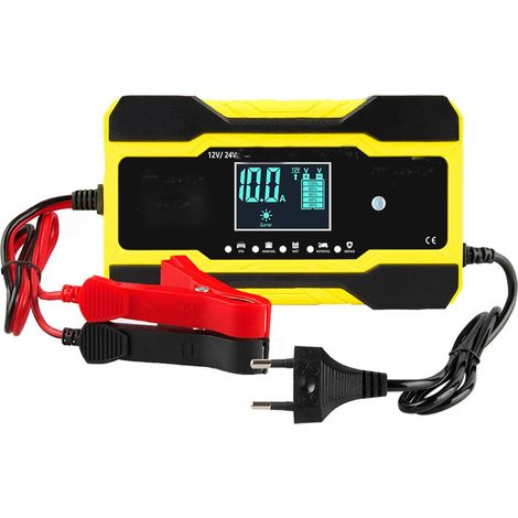 Avviatore Batteria Auto 12-24V 5-10A Caricatore Intelligente LCD Jump Starter