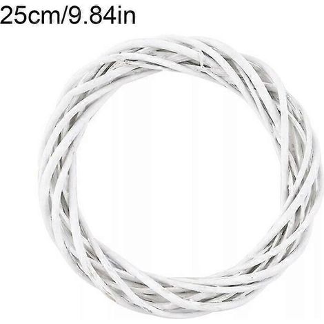 Couronne de Noël en rotin blanc (15-30 cm) à faire soi-même, guirlande de fleurs artificielles, cadeaux de Noël, mariage, décoration intérieure25 cm (1/5)