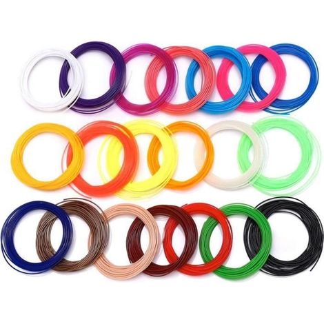 3D-Stift-Filament-Nachfüllset für 1,75 mm PLA-ABS 3D-Druckfilament, 20 Farben zum Drucken