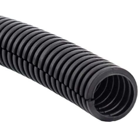 Funda para cable eléctrico automotriz, funda corrugada flexible, revestimiento protector de PP, funda dividida, manguito aislante, tubo conductor, gestión de cables para exteriores, 11 mm de longitud (1/4)
