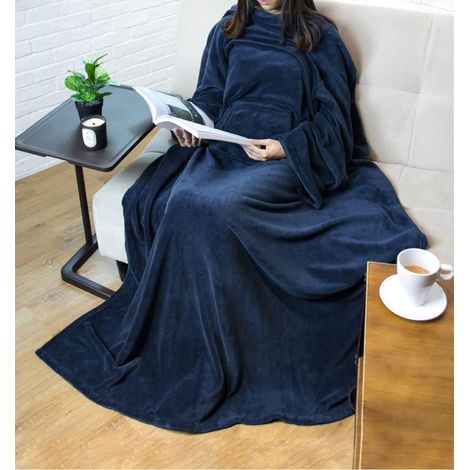 Plaid portable avec manches pour adulte femme homme couverture chaude et douce cadeau pour maman épouse