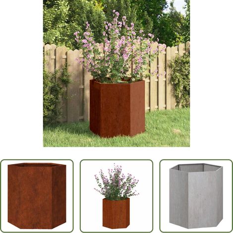 Jardinière rouillé -  Jardinière Rouillé 40x40x45 cm Acier corten (1/5)