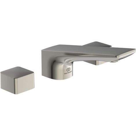 CONCA Batteria lavabo 3 fori con piletta in metallo argento tempesta (1/4)