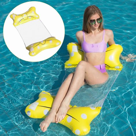 Lit De Piscine Gonflable, Hamac Gonflable, Hamac De Piscine 4 en 1 Matelas Gonflable Piscine Adulte Chaise De Piscine Gonflable Chaise Longue De Plage Flottante pour Adultes Enfants (1/5)
