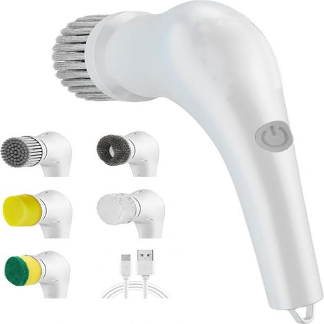 Brosse Electrique Nettoyage - Moteur Puissant - Rotation Haute Vitesse - Etanche IPX7 - Pour Chaussures Voiture Salle De Bain Cuisine - 1 Pièce (1/5)